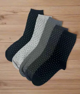 5 Pack Dotty Sumptuously Soft Ankle Socks