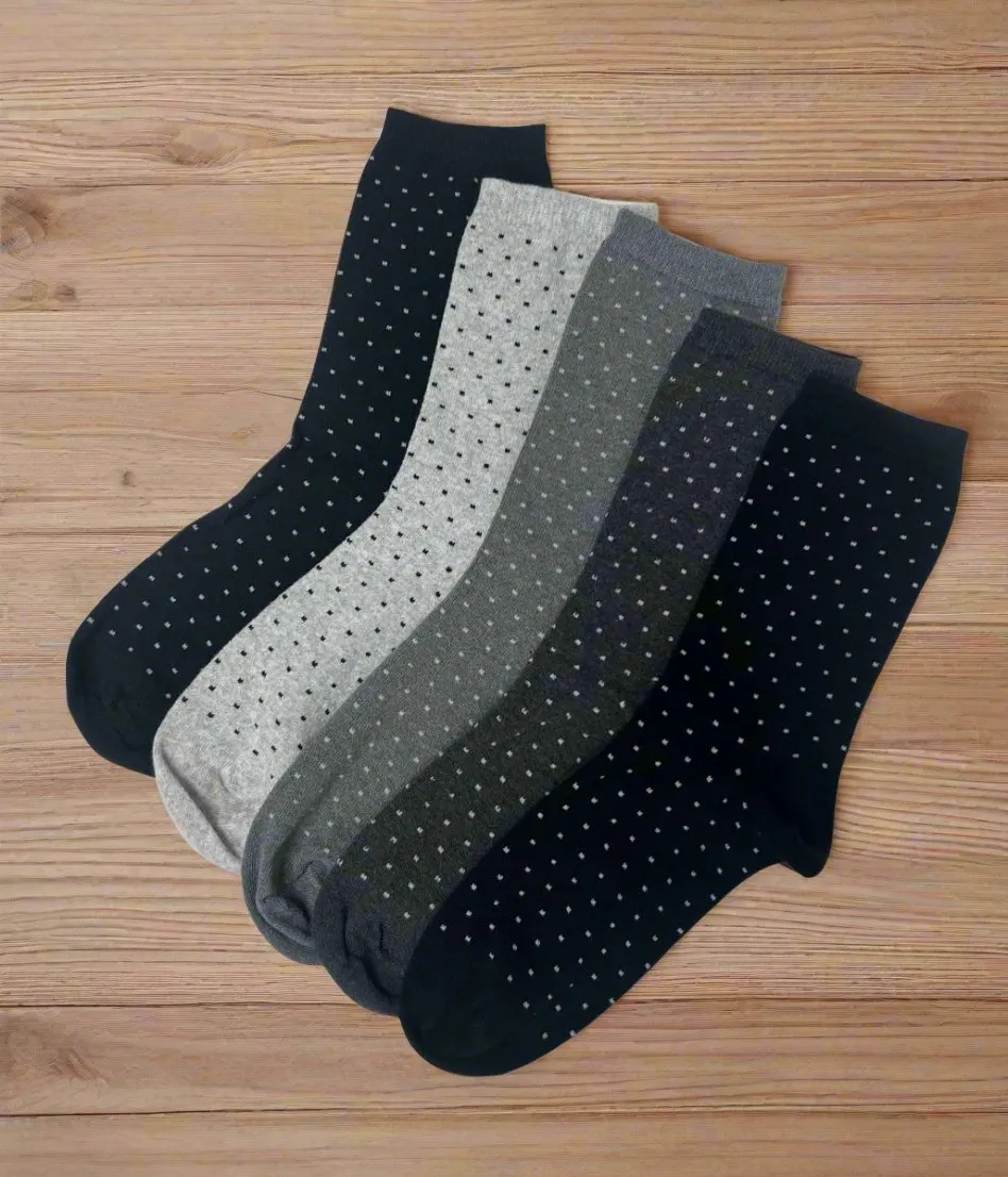 5 Pack Dotty Sumptuously Soft Ankle Socks
