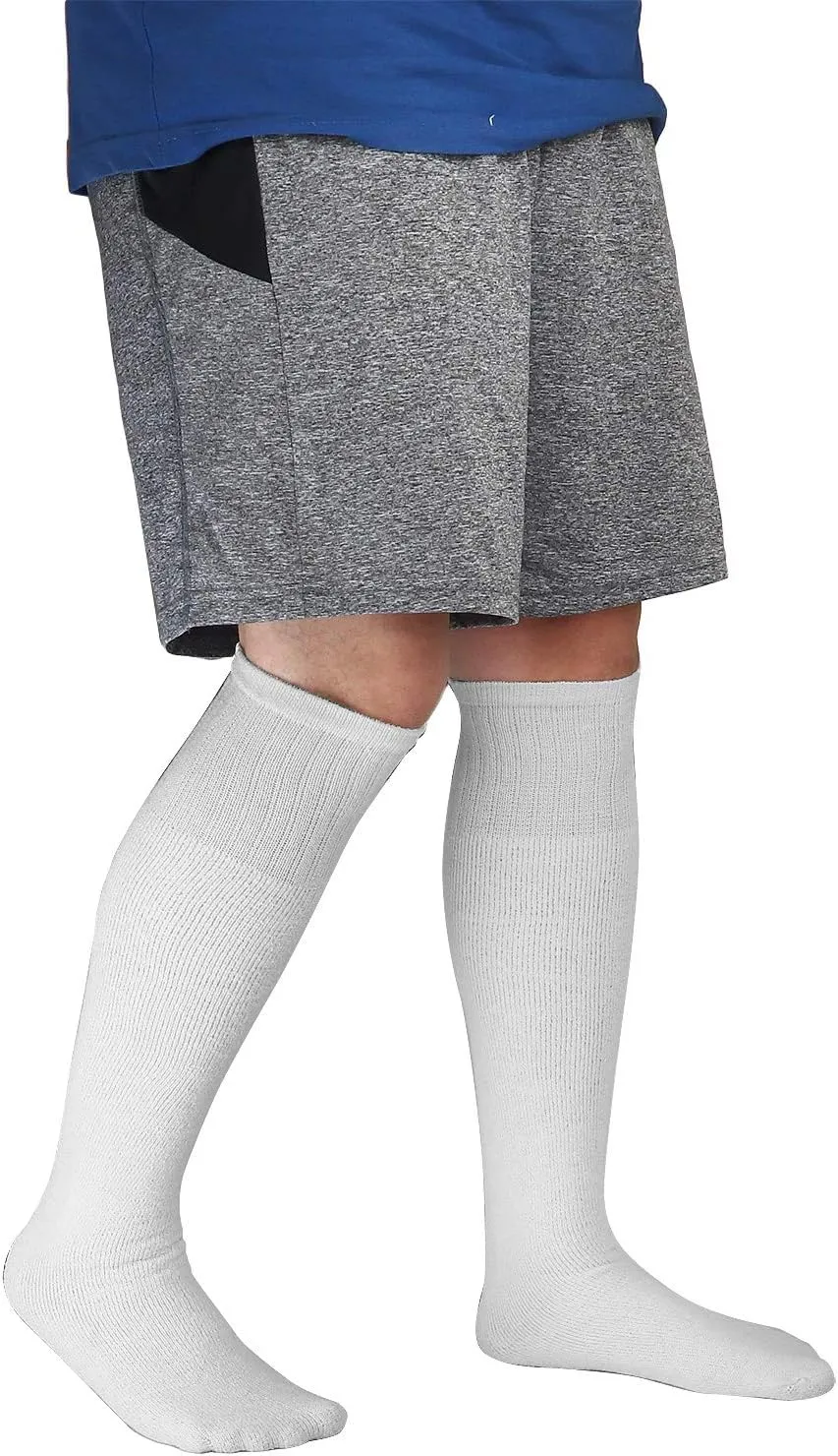 6 Pairs Men's Athletic Sport Tube Socks 10-15 Over the Calf - Big & Tall