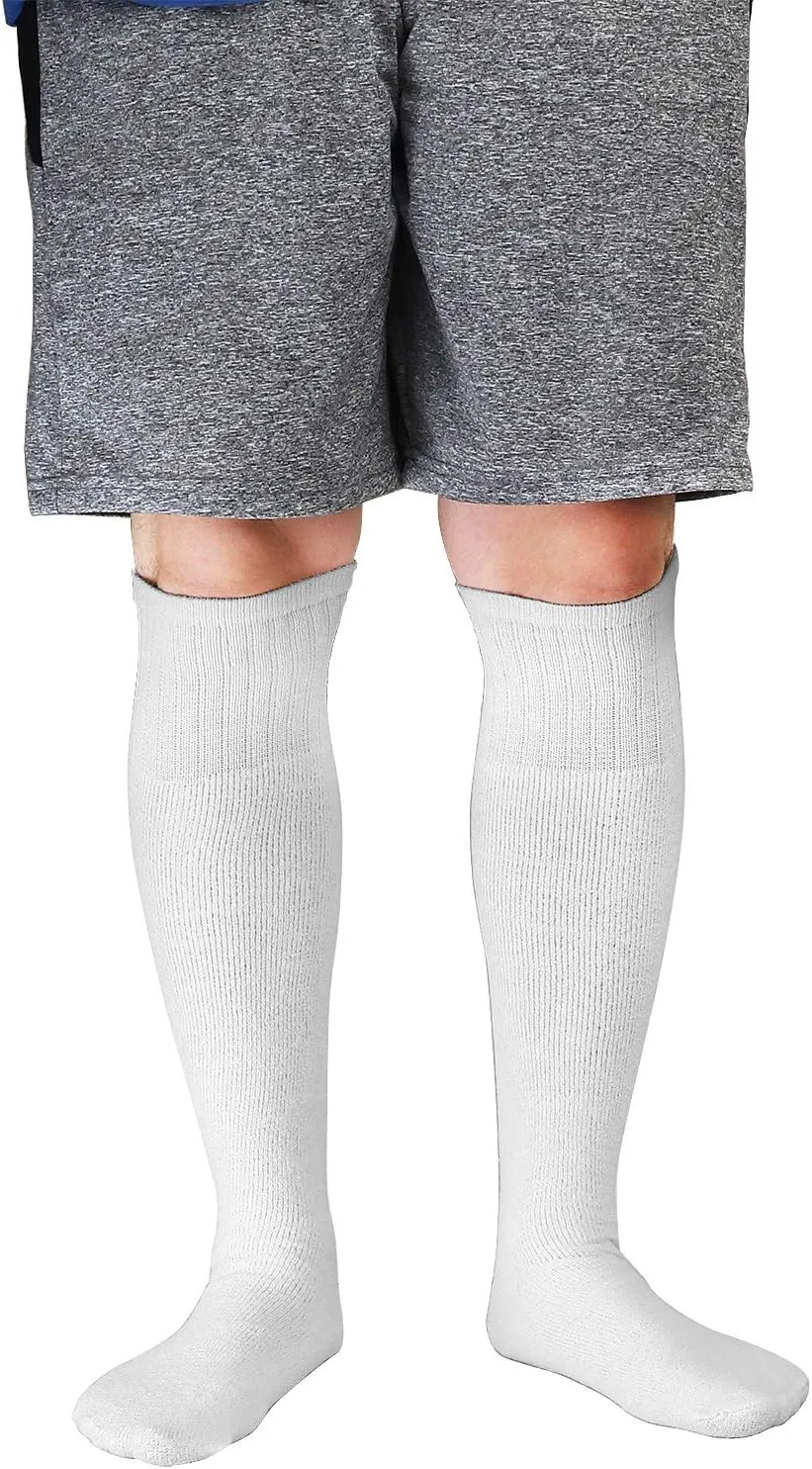 6 Pairs Men's Athletic Sport Tube Socks 10-15 Over the Calf - Big & Tall