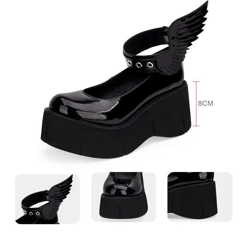 Angel Wing Platform Shoes: Wings on your feet and chunky soles for a unique look