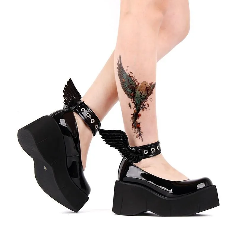 Angel Wing Platform Shoes: Wings on your feet and chunky soles for a unique look