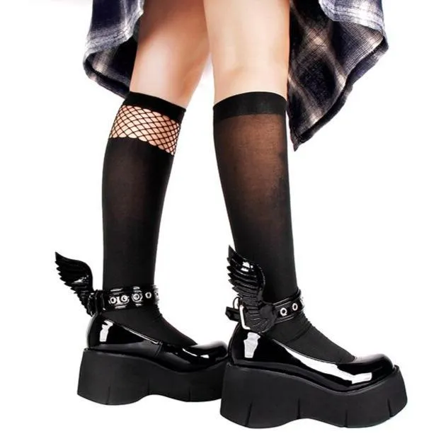 Angel Wing Platform Shoes: Wings on your feet and chunky soles for a unique look