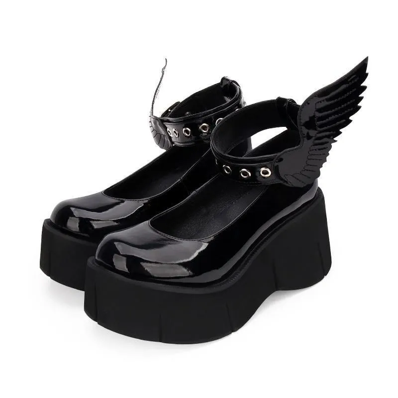 Angel Wing Platform Shoes: Wings on your feet and chunky soles for a unique look