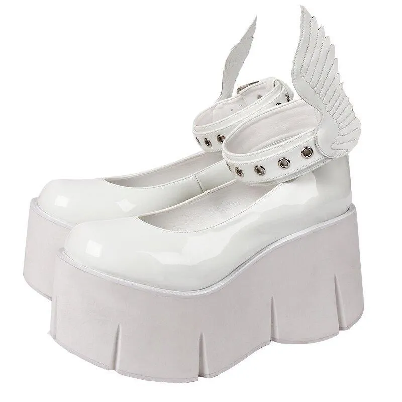 Angel Wing Platform Shoes: Wings on your feet and chunky soles for a unique look