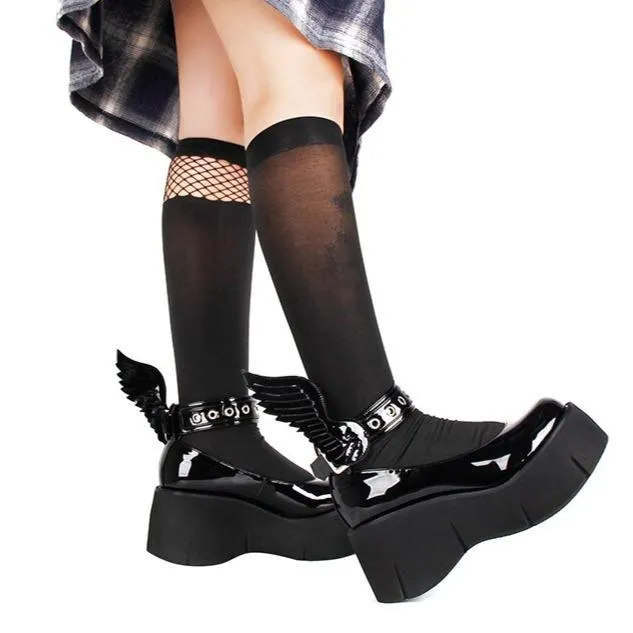 Angel Wing Platform Shoes: Wings on your feet and chunky soles for a unique look
