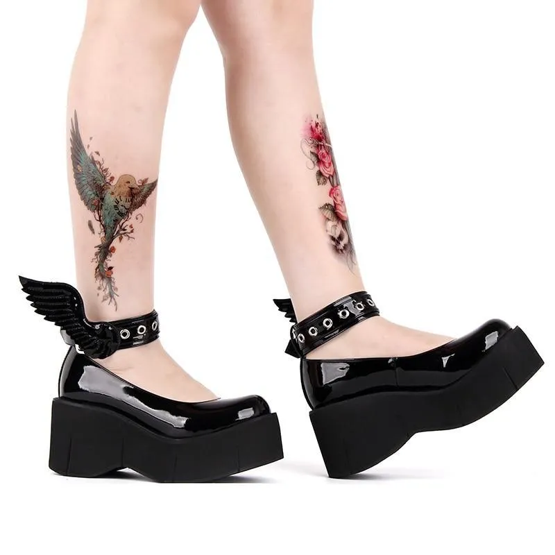 Angel Wing Platform Shoes: Wings on your feet and chunky soles for a unique look