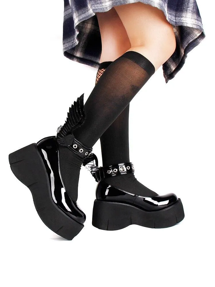 Angel Wing Platform Shoes: Wings on your feet and chunky soles for a unique look