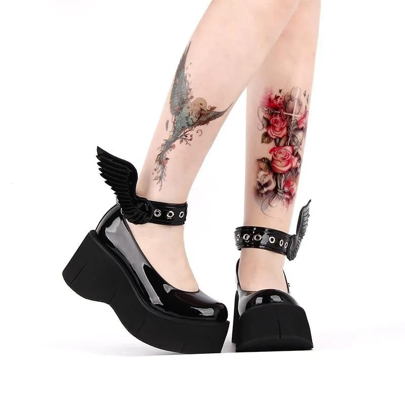 Angel Wing Platform Shoes: Wings on your feet and chunky soles for a unique look