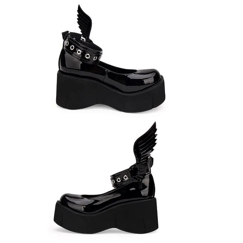 Angel Wing Platform Shoes: Wings on your feet and chunky soles for a unique look