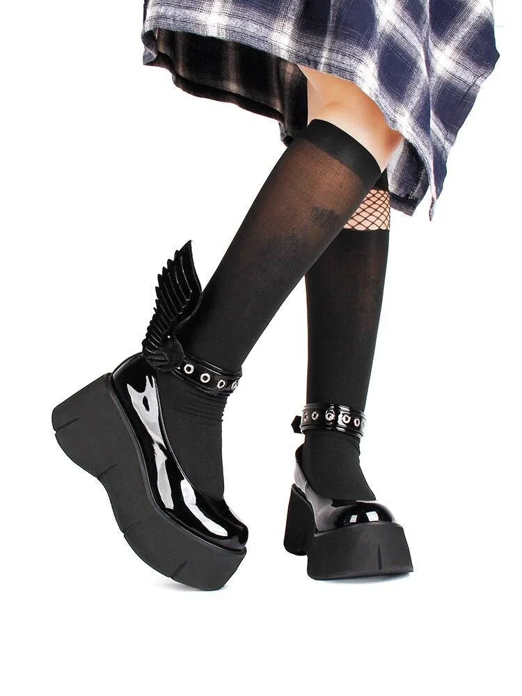 Angel Wing Platform Shoes: Wings on your feet and chunky soles for a unique look