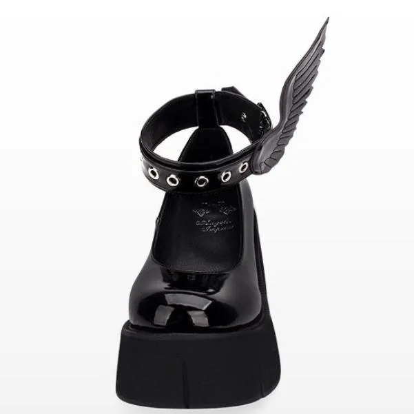 Angel Wing Platform Shoes: Wings on your feet and chunky soles for a unique look