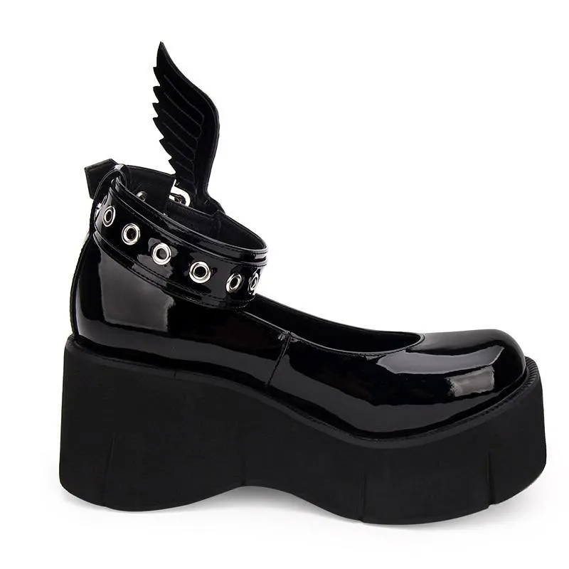 Angel Wing Platform Shoes: Wings on your feet and chunky soles for a unique look