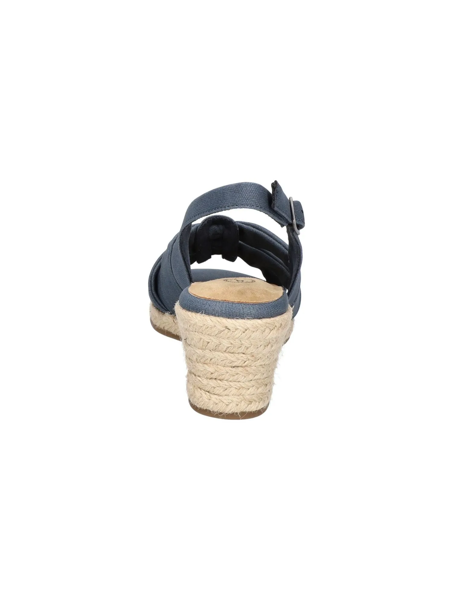 BELLA VITA Womens Navy Slingback Padded Lightweight Cheerful Round Toe Wedge Buckle Espadrille Shoes M