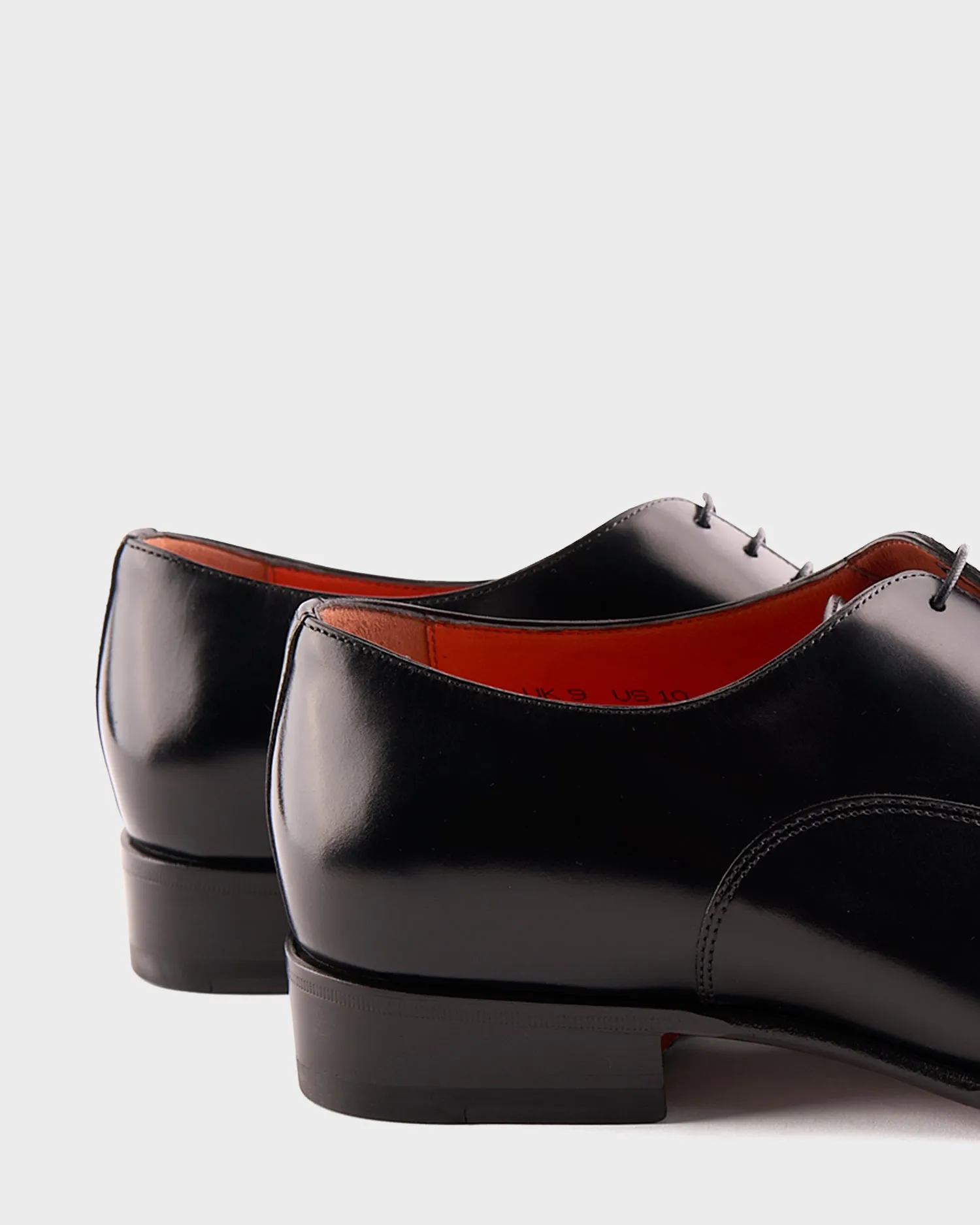 Black Polished Leather Oxford Shoes