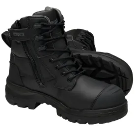 Blundstone Rotoflex Black Water Resistant Leather 150mm Zip Side Composite Toe Safety Boot (8561) (Pre Order)