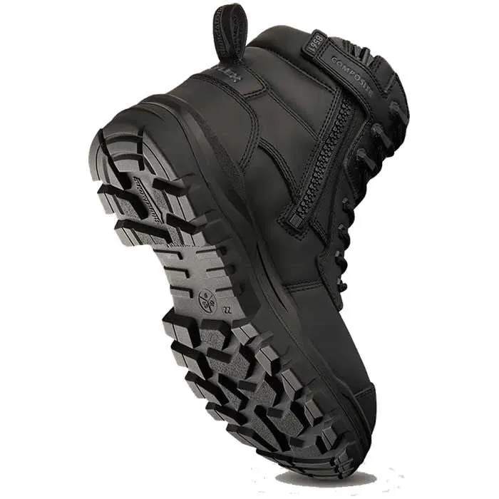 BLUNDSTONE Rotoflex Composite Black Leather Zip sided Boot