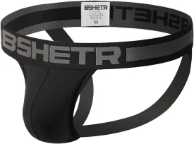 BSHETR Men's Jockstraps Athletic Supporters 4-Pack Cotton Work Out Underwear