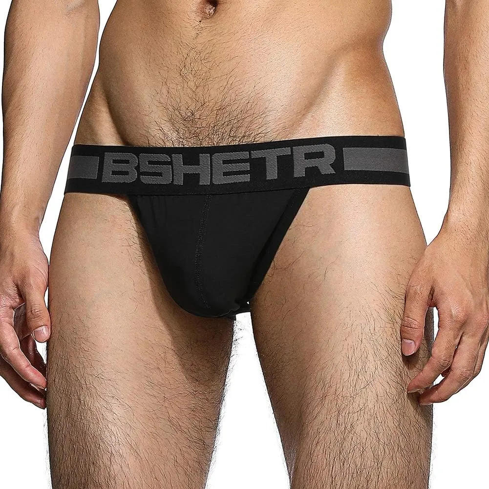 BSHETR Men's Jockstraps Athletic Supporters 4-Pack Cotton Work Out Underwear