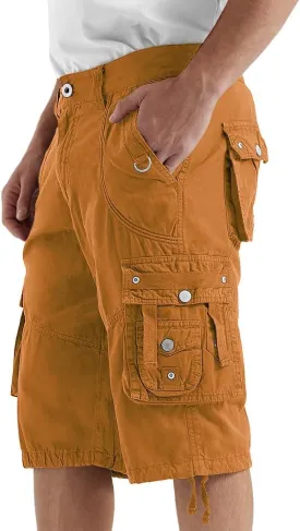 Cargo Shorts for Men Casual 3/4 Capri Pants with Pockets Long Below Knee Length Loose Fit Hiking Work