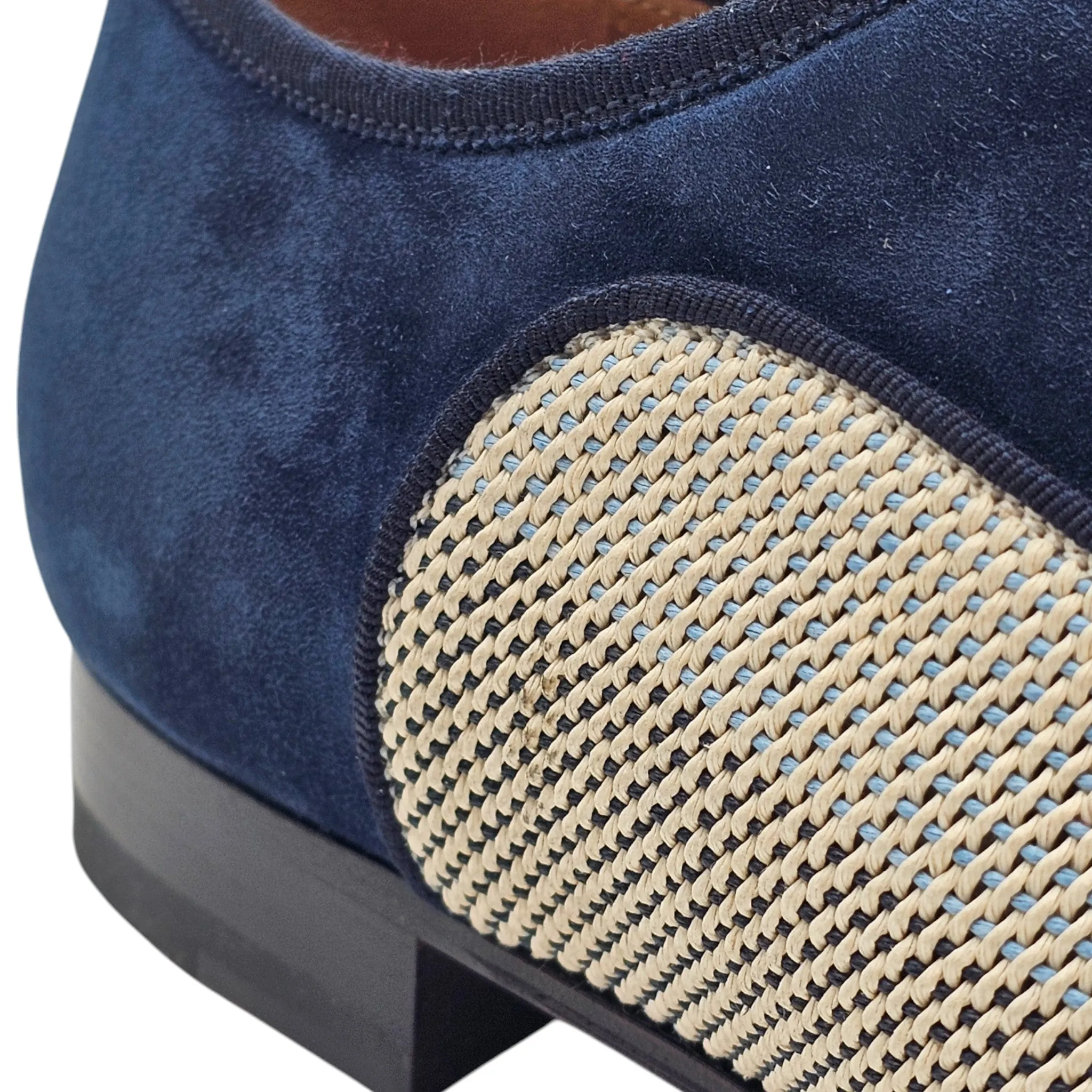Christian Louboutin Greggo Oxford Shoes - Leather and Woven Fabric - Blue 42