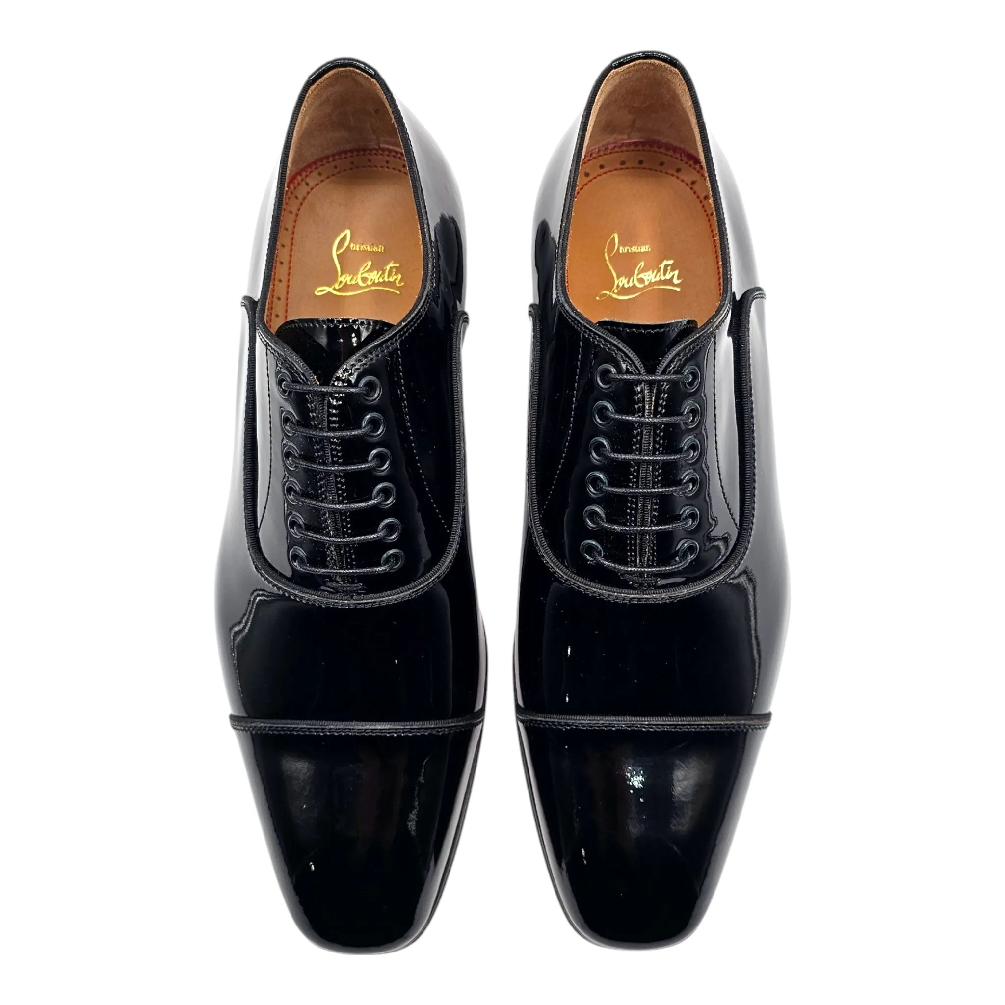 Christian Louboutin Greggo Oxford Tuxedo Shoes - Patent Leather - Black EU 40 / US 7