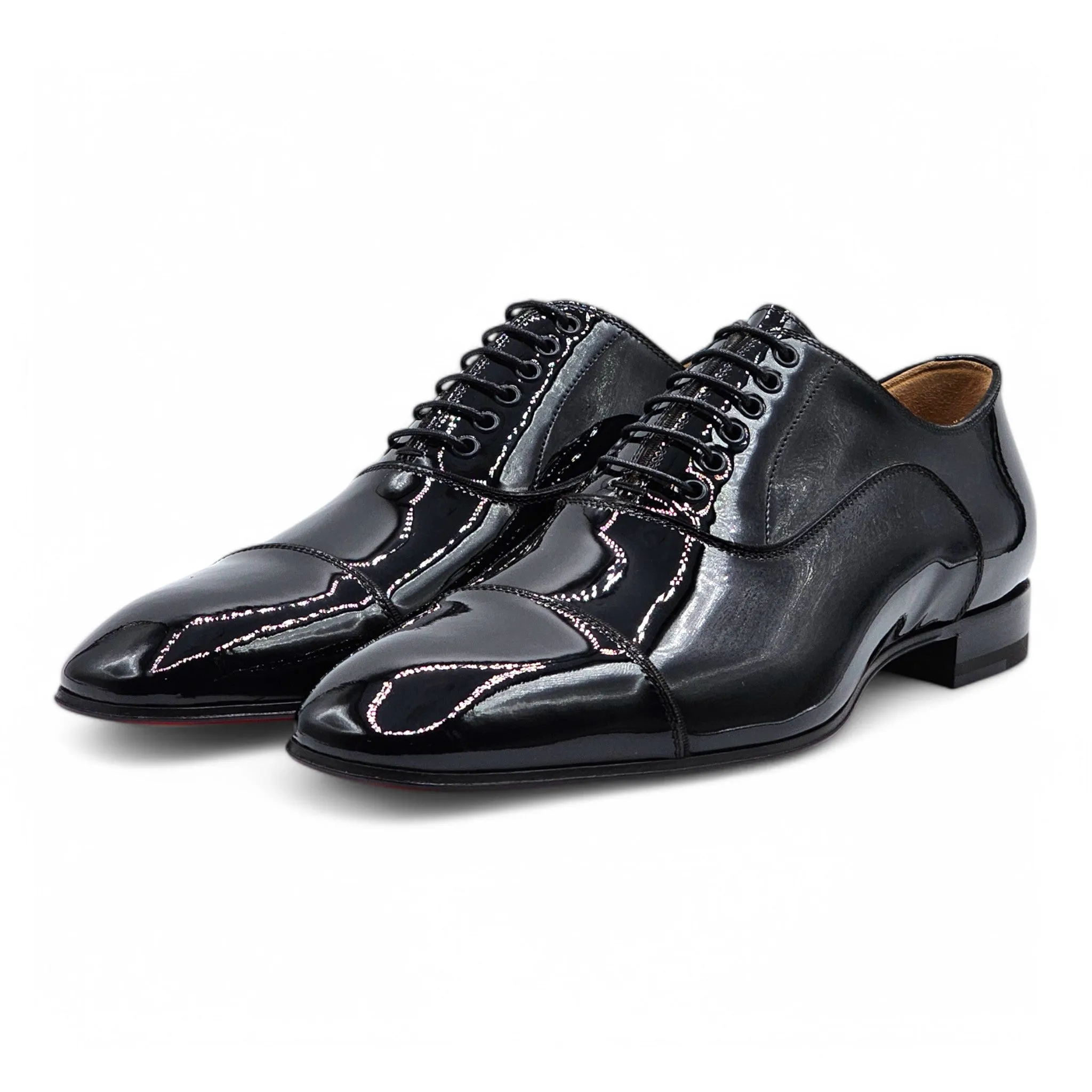 Christian Louboutin Greggo Oxford Tuxedo Shoes - Patent Leather - Black EU 40 / US 7