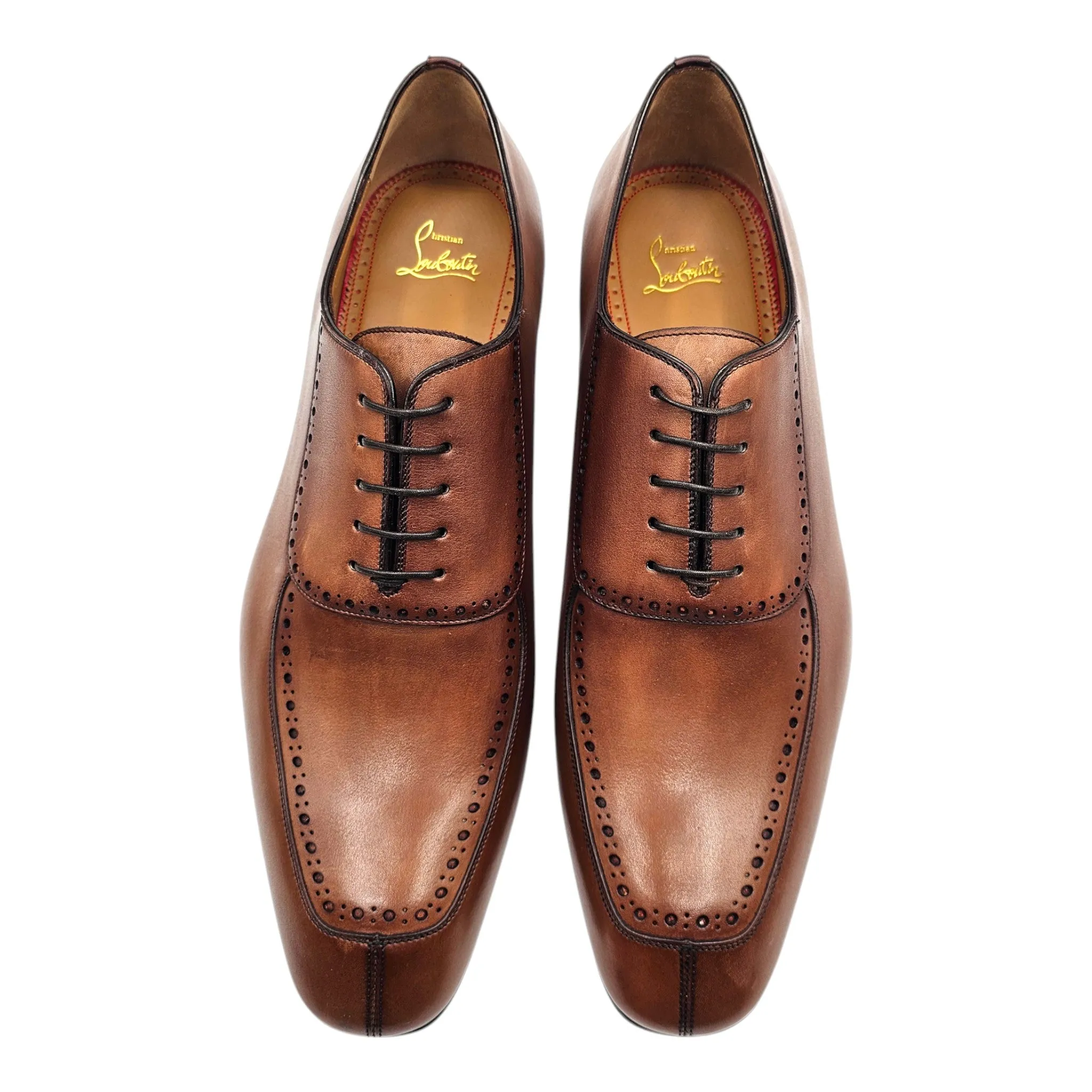 Christian Louboutin Lafitoch Leather Oxford Shoes - Brown - EU 46 / US 13