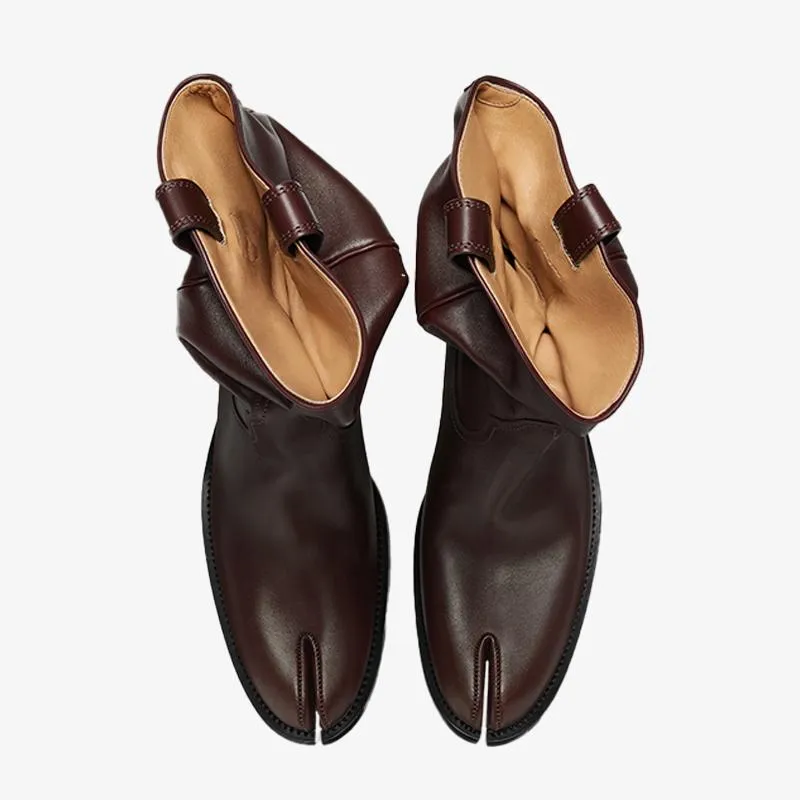 Classic Almond Toe Calf Leather Boots