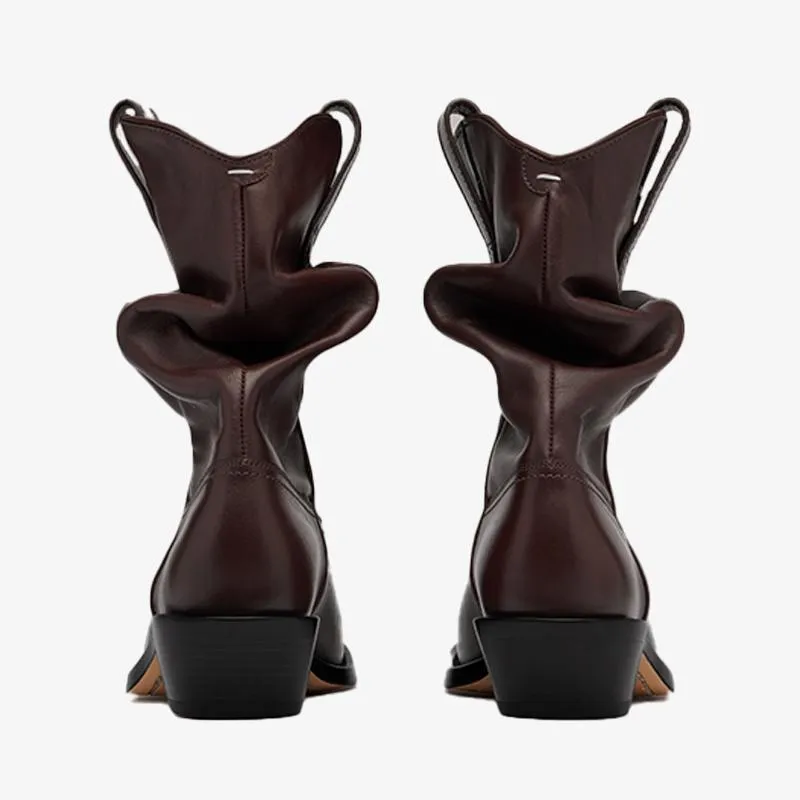 Classic Almond Toe Calf Leather Boots