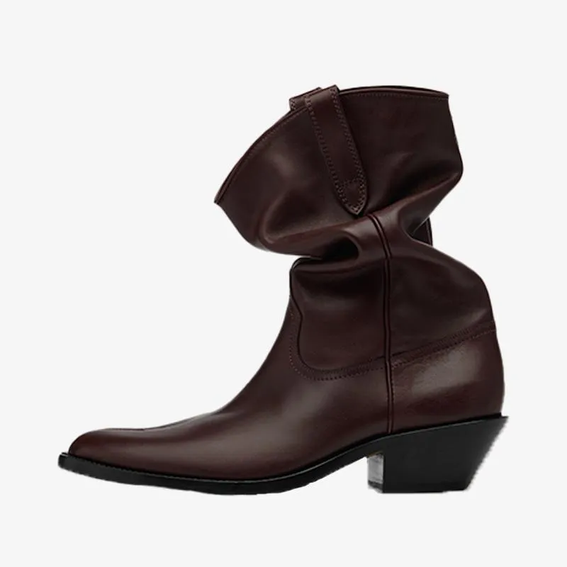 Classic Almond Toe Calf Leather Boots
