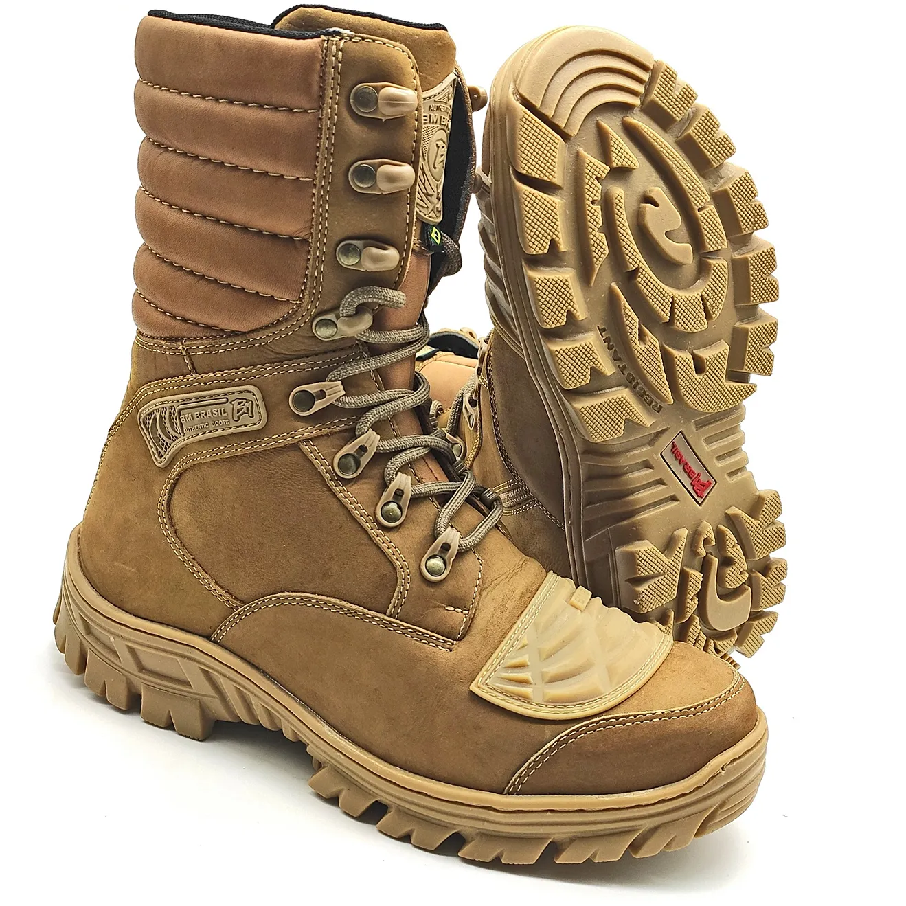 Combat Boots Coyote Brown Leather Tactical Zipper