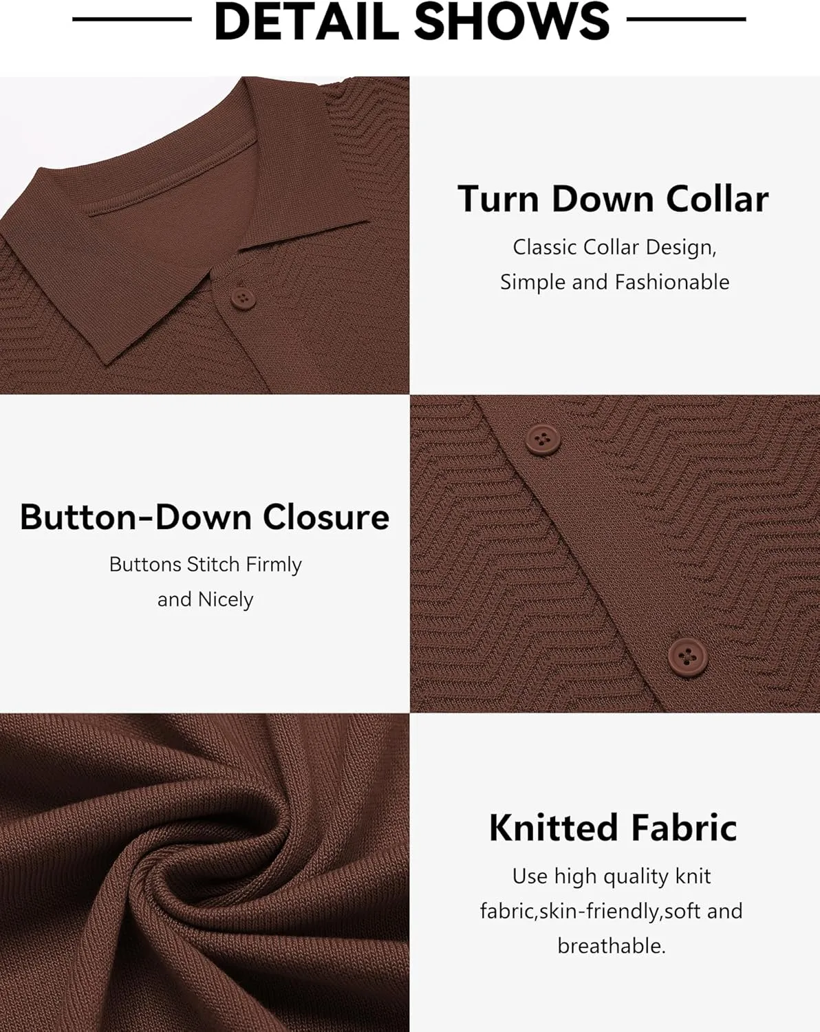 COOFANDY Mens Knit Short Sleeve Shirt Casual Button Down Shirt Vintage Fashion Polo Shirts Crochet Summer Beach Shirts
