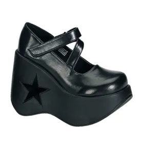 DYNAMITE-03 DemoniaCult Black Vegan Leather Sexy Women's Heels & Platform Shoes (Alternative Footwear)
