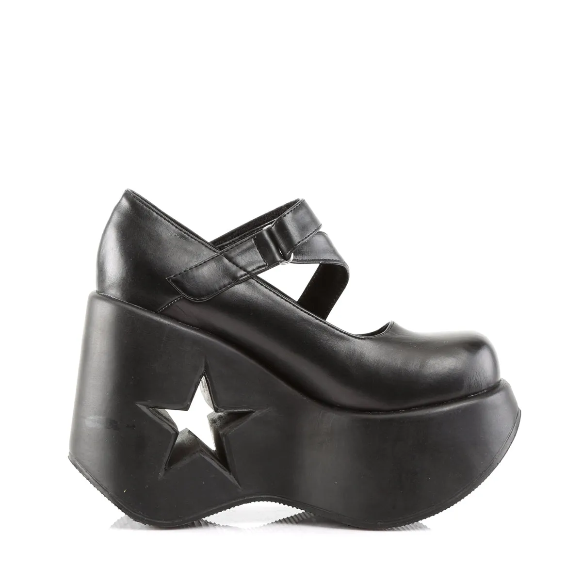 DYNAMITE-03 DemoniaCult Black Vegan Leather Sexy Women's Heels & Platform Shoes (Alternative Footwear)