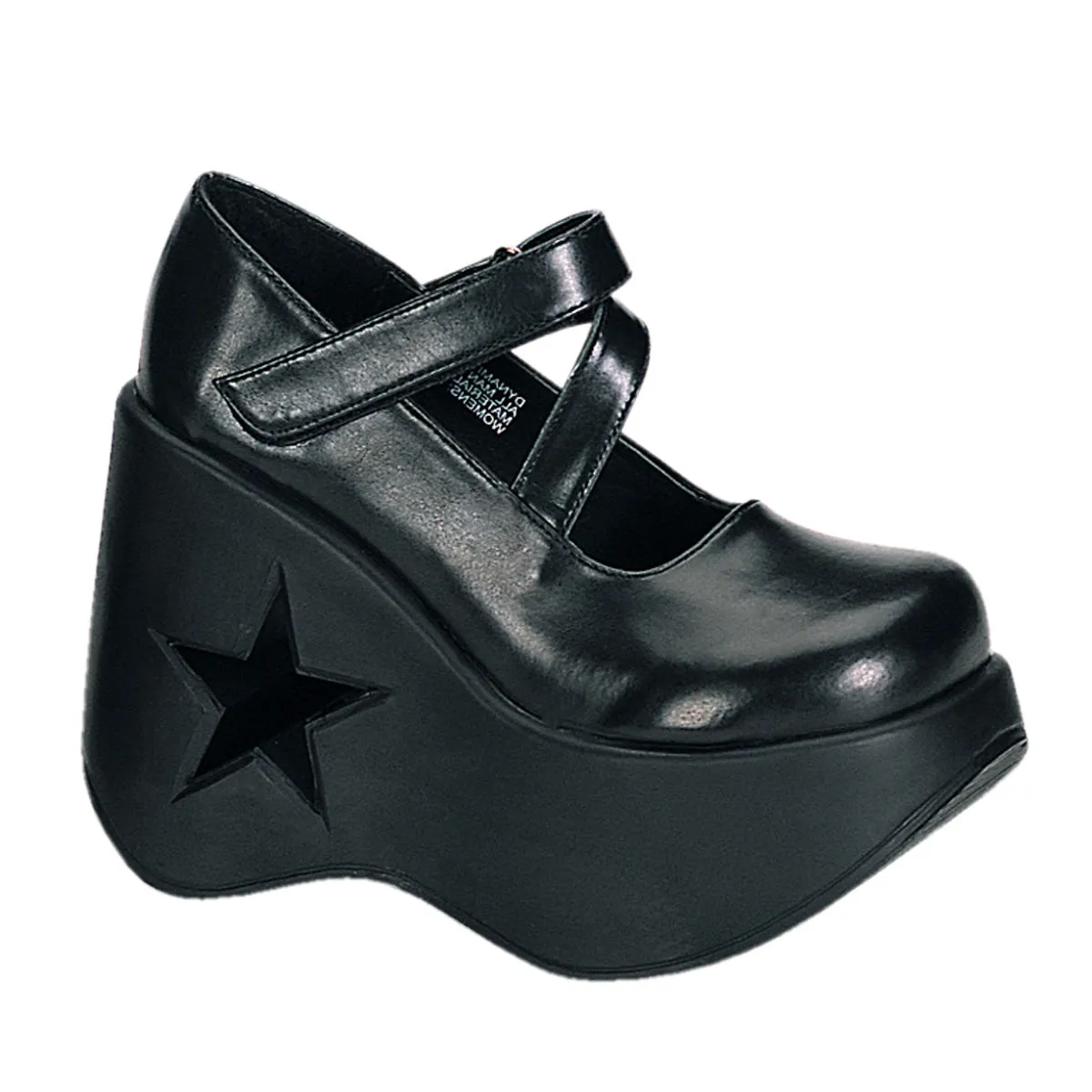 DYNAMITE-03 DemoniaCult Black Vegan Leather Sexy Women's Heels & Platform Shoes (Alternative Footwear)