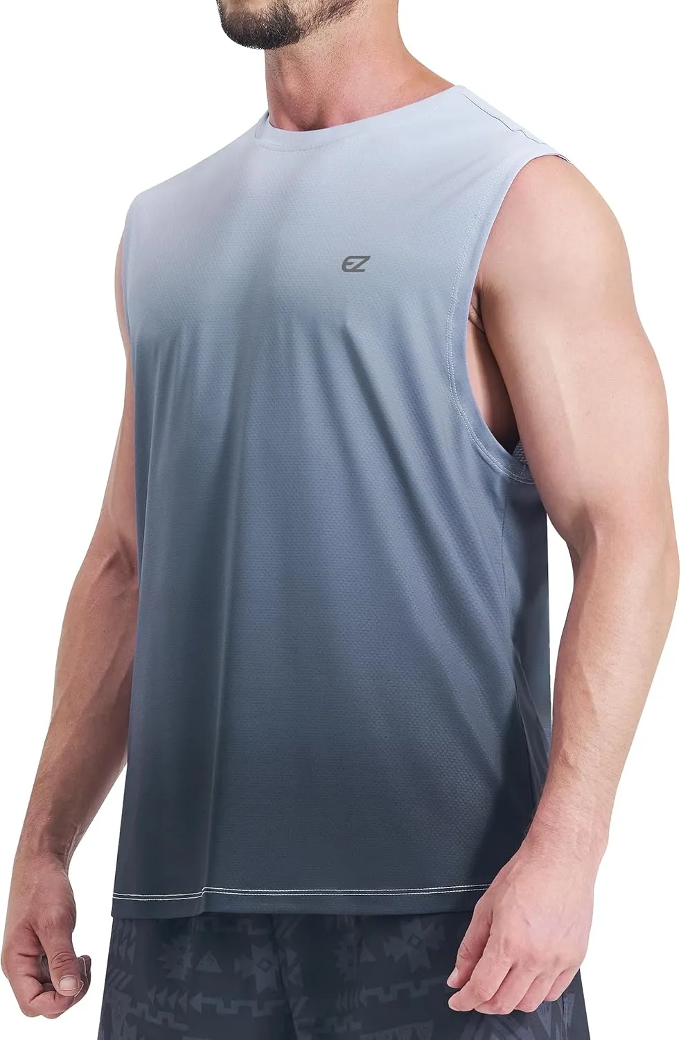 EZRUN Men's Sleeveless Shirt Quick Dry Workout Swim Shirt Gym Muscle Athletic Beach Tank Top Big and Tall
