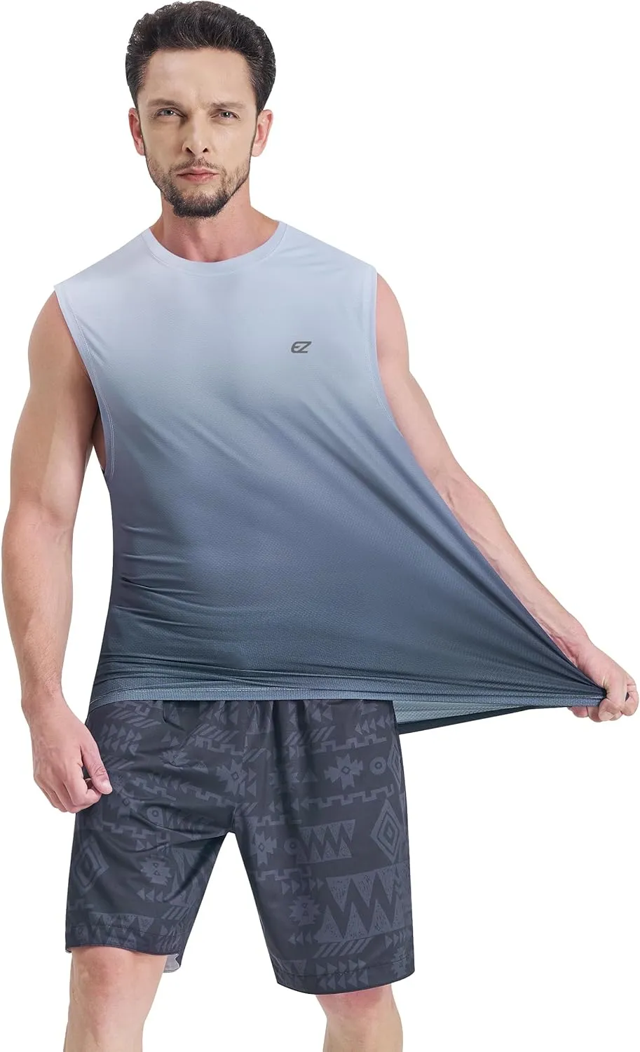 EZRUN Men's Sleeveless Shirt Quick Dry Workout Swim Shirt Gym Muscle Athletic Beach Tank Top Big and Tall