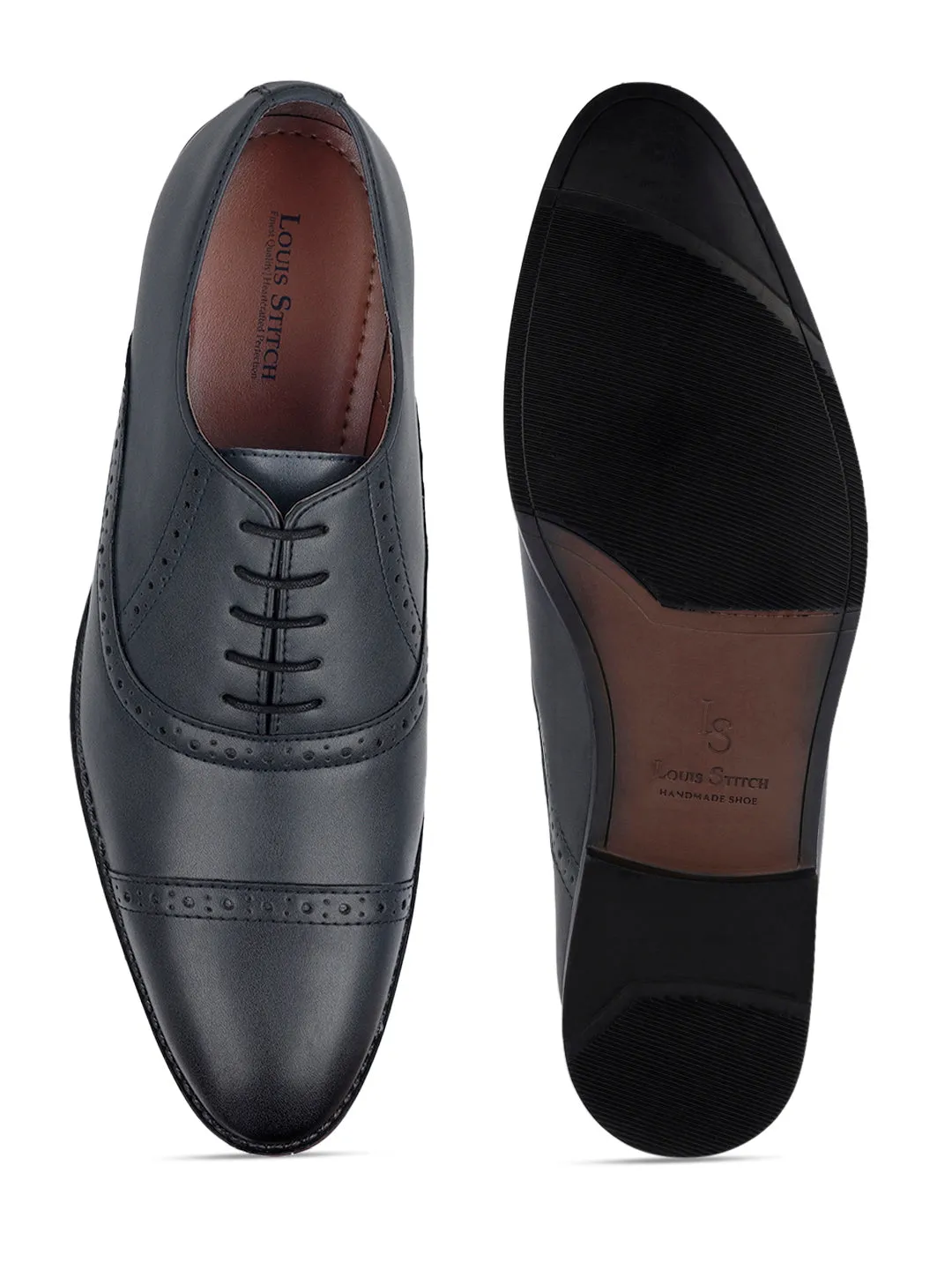 Federal Blue Oxford Style Comfortable Formal Laceup Shoes