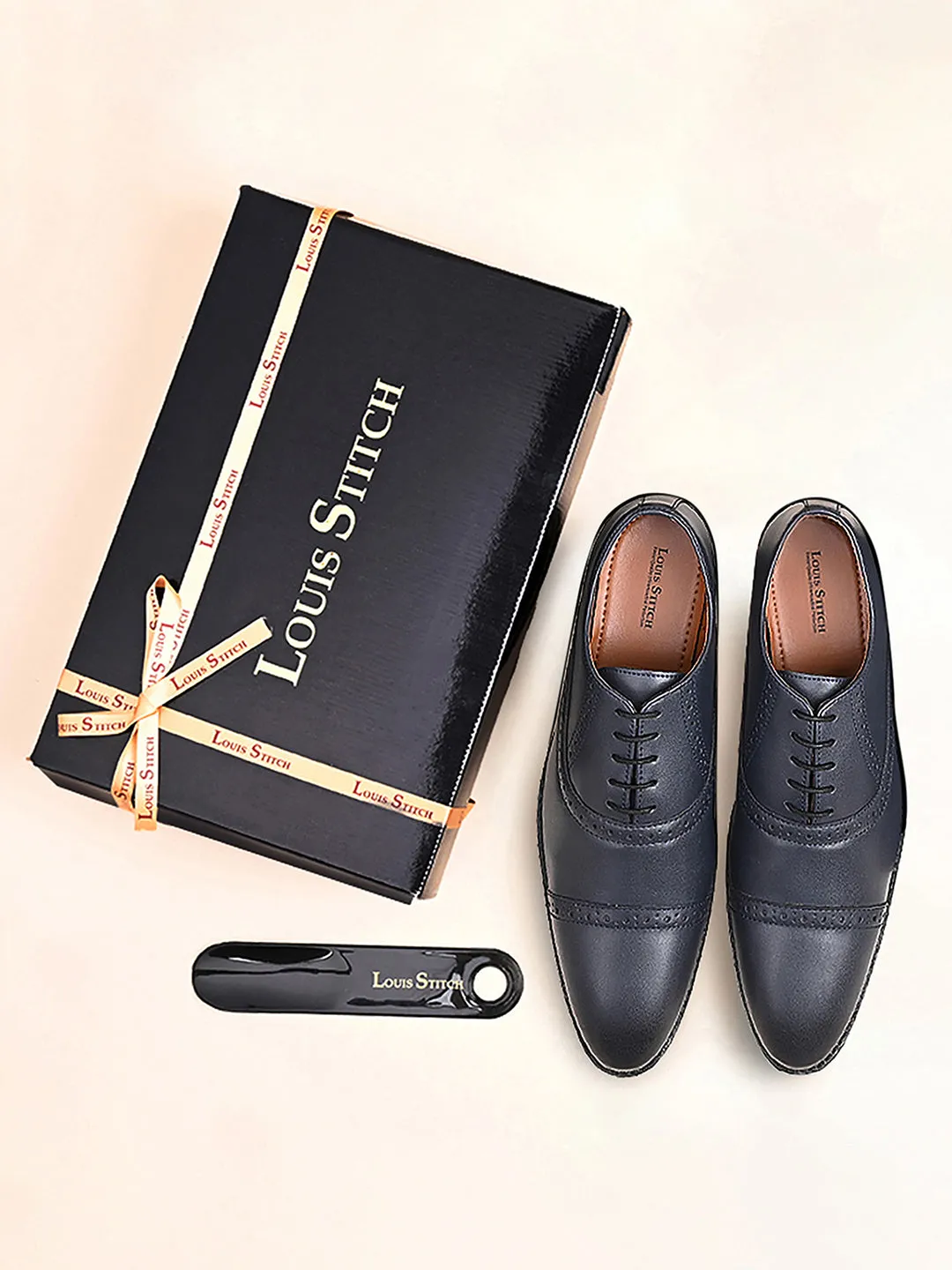 Federal Blue Oxford Style Comfortable Formal Laceup Shoes