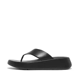 FitFlop Women's F-Mode Leather Flatform Flip Flops- Black