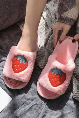 Fluffy Indoor Slippers (Strawberry)