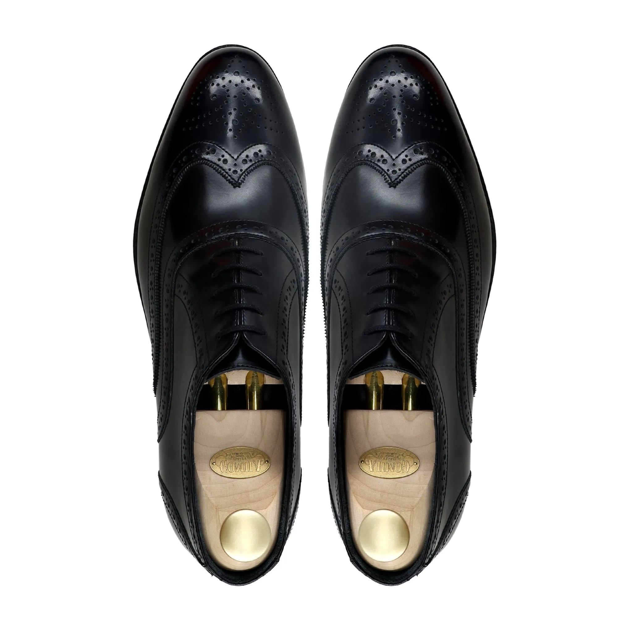 Fukiya - Men's Black Box Leather High Shine Oxford Shoe