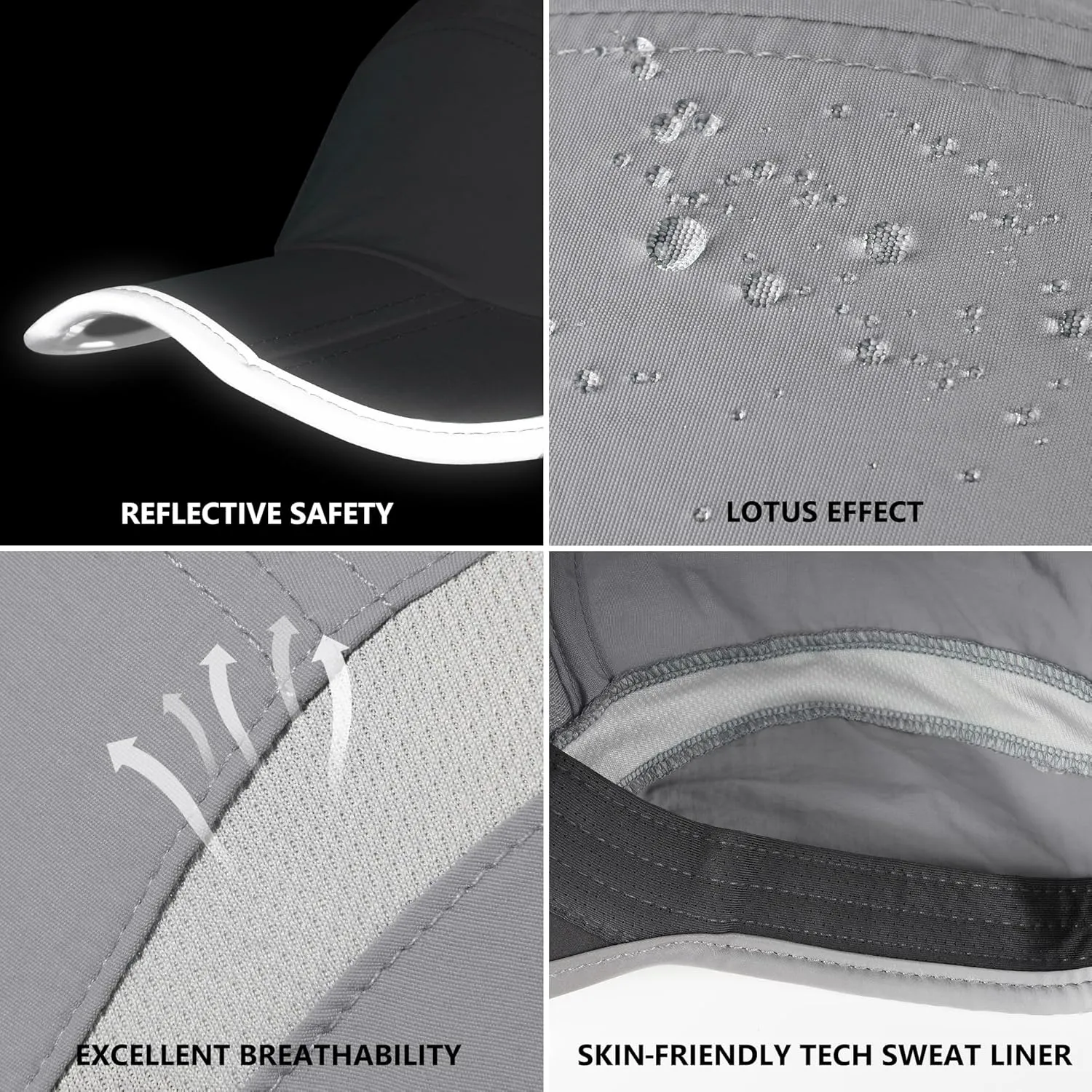 GADIEMKENSD Reflective Folding Outdoor Hat Unstructured Design UPF 50  Sun Protection Sport Hats for Womens and Mens