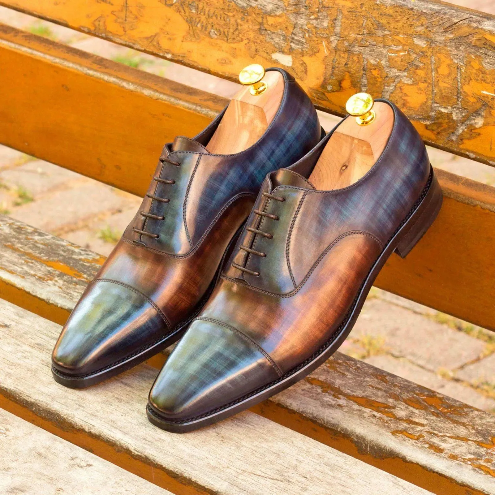 Heartland Oxford patina shoes