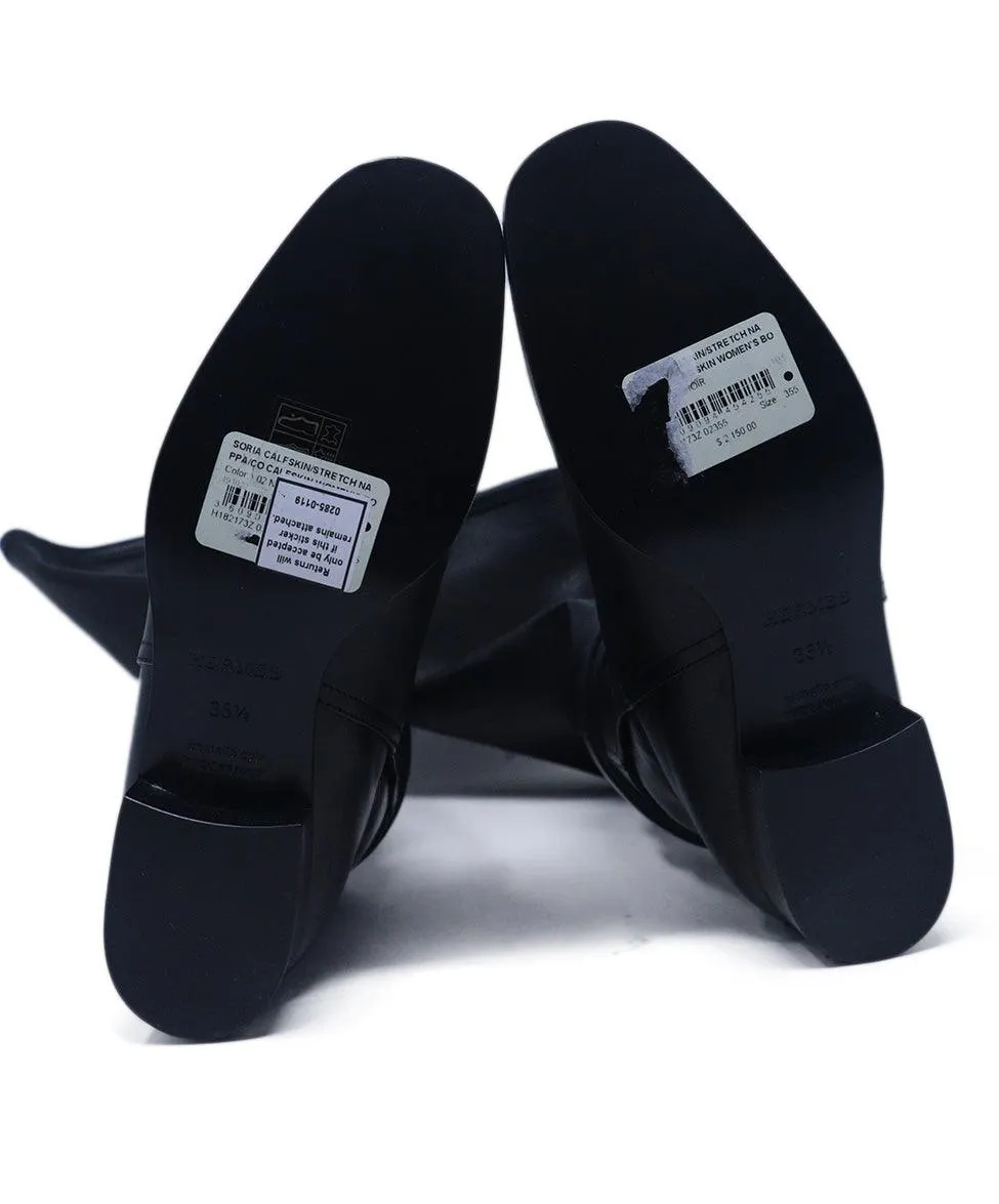 Hermes Black Leather Boots sz 5.5