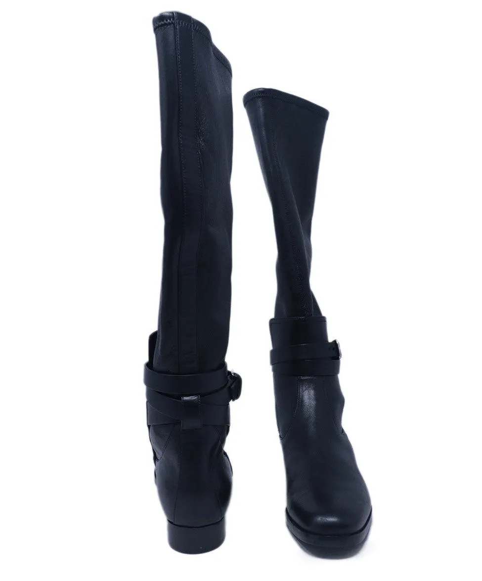 Hermes Black Leather Boots sz 5.5