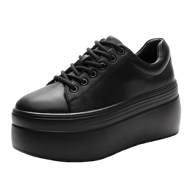 Joskaa 2024 New High Top Black Platform Sneakers