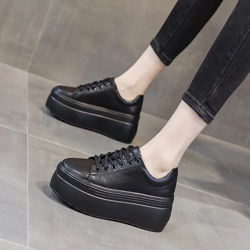 Joskaa 2024 New High Top Black Platform Sneakers