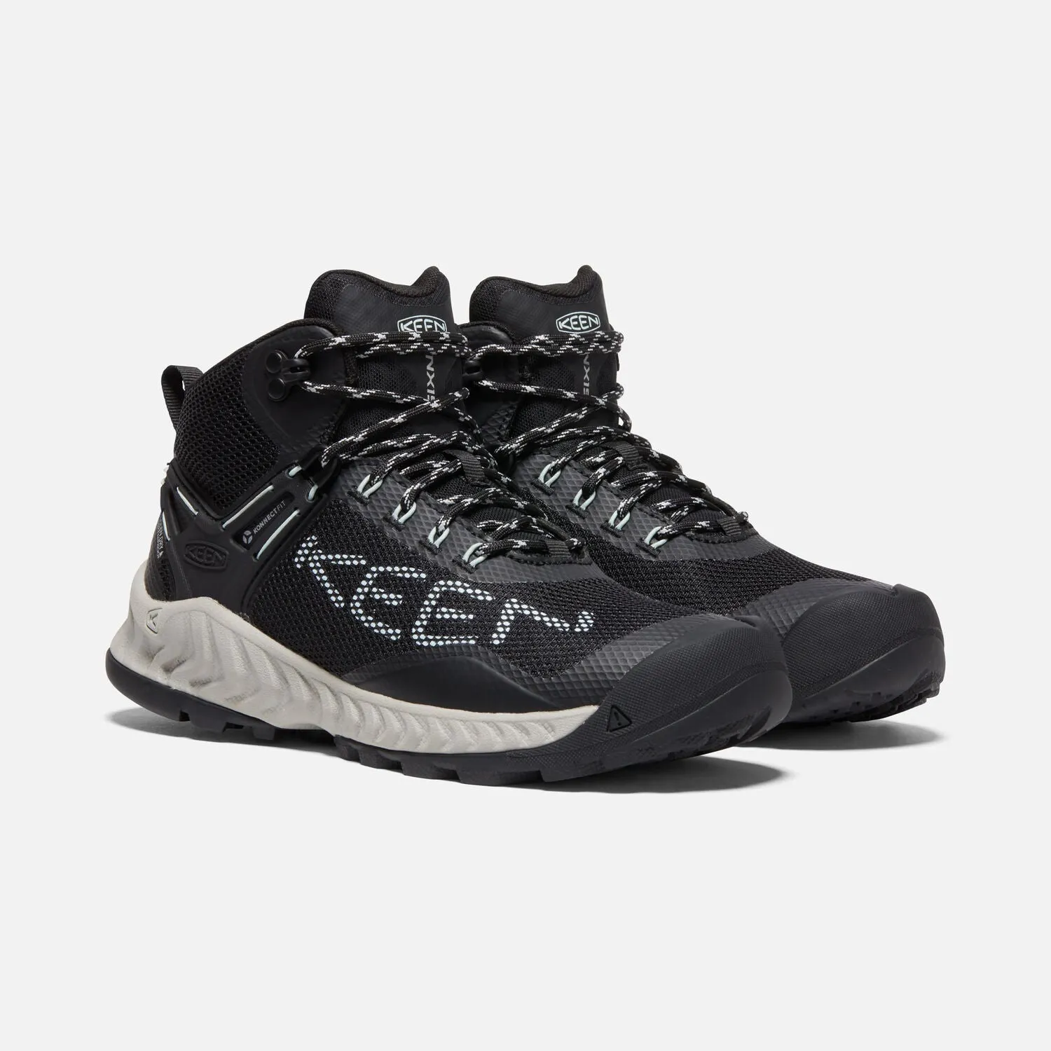 Keen- Women's Nxis Evo Mid Black/Blue Glass Hiking Sneakers 1025911